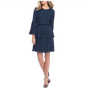 Vince Camuto tiered bell sleeve dress